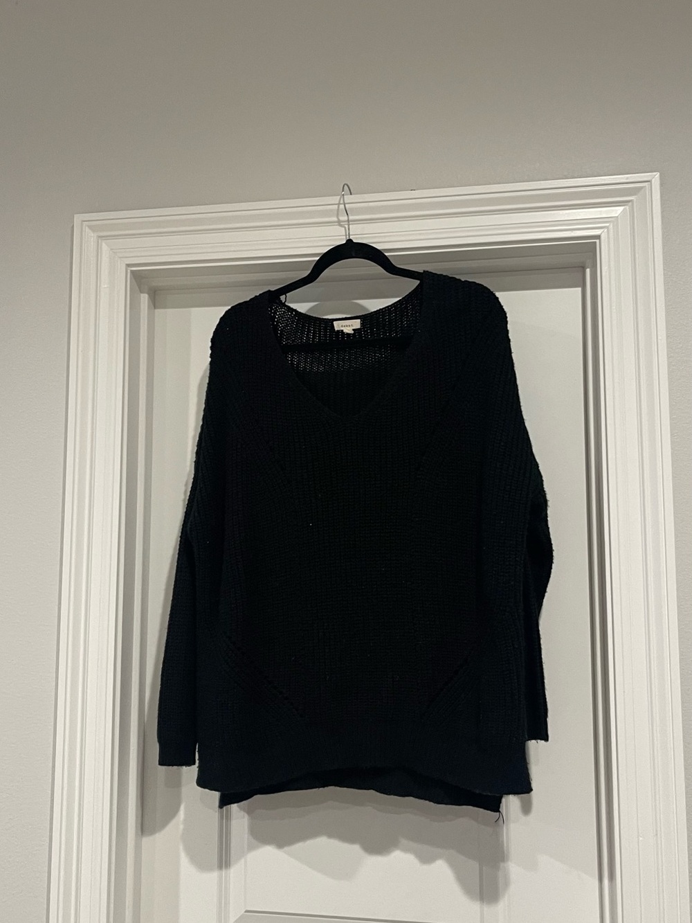 debut Black V-Neck Knit Sweater - Relaxed Fit